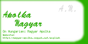 apolka magyar business card